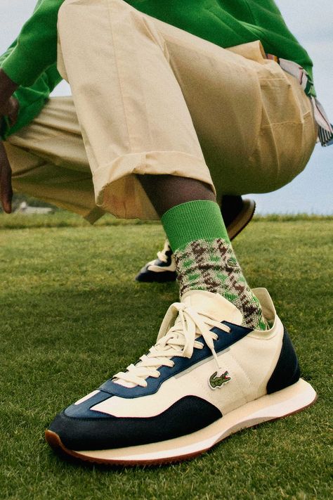 Lacoste Drops New Retro-Inspired Match Break Sneaker: Available in seven seasonal colorways. Sheep Moodboard, Socks Photoshoot, Shoes Editorial, Shoes Fashion Photography, Product Shots, Spring Sneakers, Shoes Photography, Retro Sneakers, New Sneakers