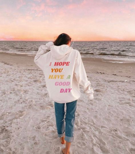 Vsco Hoodies, Have A Good Day Hoodie, Vsco Shirts, Back Aesthetic, Quote Sweater, Aesthetic Hoodies, Shop Hoodies, Colorful Sweatshirt, Brown Sweatshirt