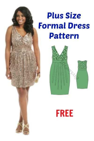 Plus Size Formal Dress Pattern FREE - My Handmade Space Dress Pattern Formal, Formal Dress Pattern, Dress Pattern Free, Formal Plus Size, Plus Size Formal Dress, Formal Dress Patterns, Evening Dress Patterns, Plus Size Sewing Patterns, Plus Size Patterns