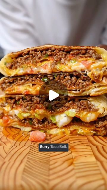 Taco Crunch Wrap, Crunch Wrap, Melty Cheese, Cheese Wrap, Monterey Jack Cheese, Taco Bell, Juicy Tomatoes, Fajitas, Recipe Using