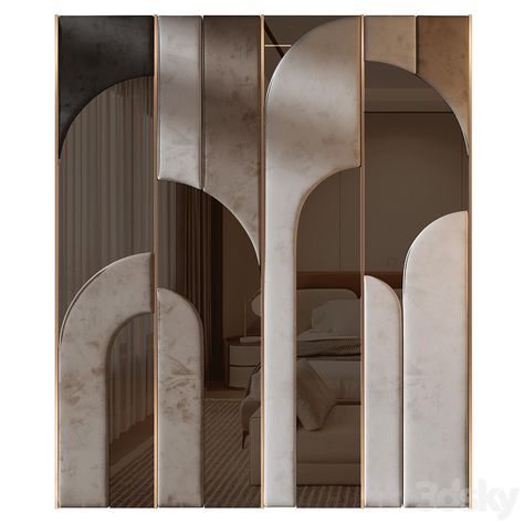 wall panels | set 317 - Other decorative objects - 3D model Glass Panelling Design Wall, Hotel Feature Wall, Mirror Wall Design, Dining Room Feature Wall, Groove Pattern, Modern Wall Paneling, Wall Panelling, Bedroom False Ceiling Design, Cnc Design