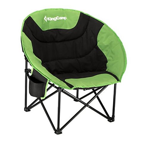 KingCamp Moon Leisure Portable Stable Comfortable Folding Chair for Fishing Patio Parties Camping Beach Picnic (Green). For product & price info go to:  https://all4hiking.com/products/kingcamp-moon-leisure-portable-stable-comfortable-folding-chair-for-fishing-patio-parties-camping-beach-picnic-green/ Comfy Sofa Chair, Kursi Outdoor, Camping Room, Moon Chair, Folding Camping Chairs, Camping Furniture, Round Chair, Steel Chair, Camping Chair