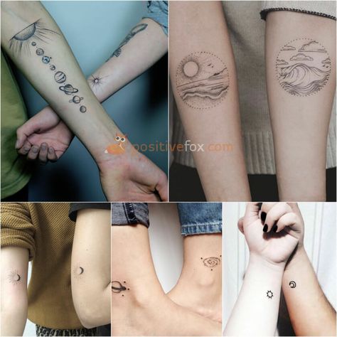 Couple Tattoos | Tattoos for couples have become very popular in recent times. Couple tattoos have a special meaning that connects the loving pair even more | Explore more Couple Tattoos Ideas on https://positivefox.com Meaningful Couple Tattoos, Couple Tattoos Ideas, Robot Tattoo, Scandinavian Tattoo, Best Couple Tattoos, Small Couple Tattoos, Couples Tattoo Designs, Biomechanical Tattoo, Tattoos For Lovers