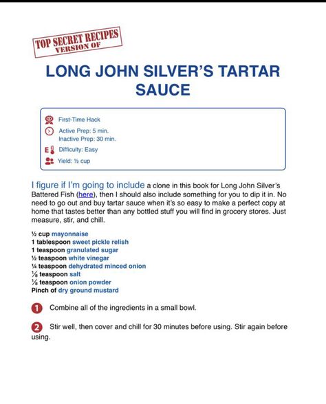 Long John Silver Tartar Sauce Recipe, Skippers Tartar Sauce Recipe, Long John Silvers Tartar Sauce Recipe, Easy Tartar Sauce, Cottagecore Recipes, Homemade Tartar Sauce, Top Secret Recipes, Healthy Snacking, Tartar Sauce