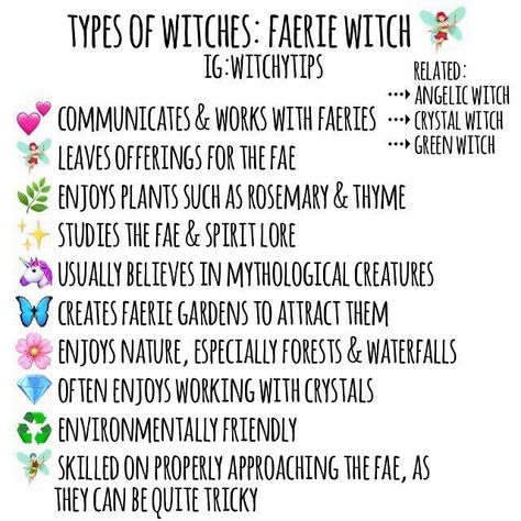 Tips for Witches Everywhere! ✨ on Instagram: “💕 FAERIE / FAE WITCHES 💕 These witches adore working with the faeries! They study them and are skilled at approaching them, as faeries can…” Faerie Witchcraft, Faerie Witch, Types Of Witches, Types Of Witchcraft, Witch Things, Wiccan Tattoos, Witchy Tips, Witch Stuff, Norse Symbols