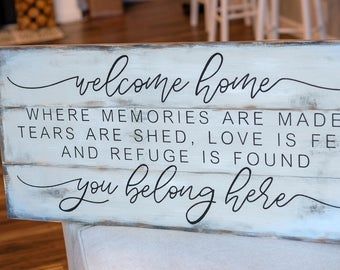 Welcome home you belong here sign | Etsy Soup Night, Found You, Welcome Home, Shop Decoration, Novelty Sign, Wall Decor, Signs, Wall, Wall Décor