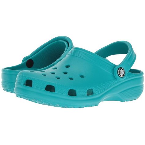 Crocs Classic Clog (Turquoise 1) Clog Shoes ($35) ❤ liked on Polyvore featuring shoes, clogs, arch support shoes, sport shoes, crocs clogs, sports footwear and strappy shoes 50s Fashion Casual, Turquoise Shoes, Shoes Crocs, Arch Support Shoes, Crocodile Shoes, Shoes Hack, Crocs Clogs, Mens Fashion Edgy, Strappy Shoes