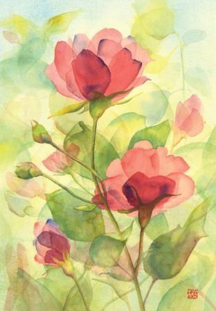 Paint Rambling Roses in Watercolour using glazing techniques for a translucent effect. Watercolor Glazing, Rambling Roses, Negative Painting, Watercolor Instruction, Glazing Techniques, Watercolor Fish, Flower Ideas, Watercolor Inspiration, Watercolor Techniques