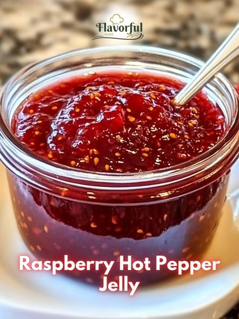 Raspberry Hot Pepper Jelly Recipe, Pepper Jelly Recipes, Red Pepper Jelly, Canning Process, Hot Pepper Jelly, Hot Sauce Recipes, Red Bell Peppers, Raspberry Recipes, Raspberry Sauce