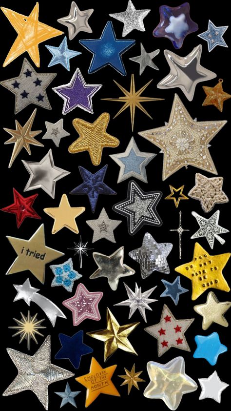 star collage #staraesthetic #lockscreen #stars #celestial Stars Stickers Printable, Star Stickers Aesthetic, Star Collage, Pretty Knives, Stickers Aesthetic, Stickers Printable, Iphone App Design, Pretty Images, Star Wallpaper