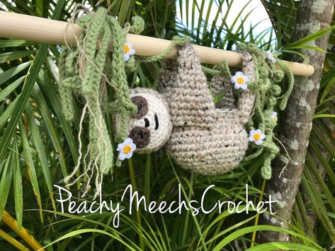 Sloth Plant Hanger, Planter Crochet, Crochet Hanging Plant, Sloth Planter, Sloth Crochet, Sloth Pattern, Crochet Succulent, Crochet Plant Hanger, Vines And Flowers