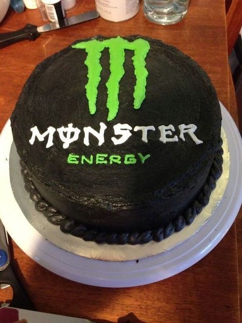 Monster Energy Cake, Energy Monster, Monster Energy Drinks, Drink Cake, Monster Energy Girls, Monster Crafts, Monster Energy Drink, Monster Cake, 6 Cake