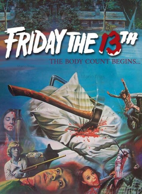 Friday the 13th Horror Movie Slasher Poster Re edit poster: Friday The 13th Poster, Friday The 13th Movie, Friday The 13, I Love Horror, Friday The 13th Jason, Final Girl, Slasher Film, 80s Horror, Horror Artwork