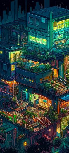 Japan At Night, Gaming Background, Pixel Art Landscape, Sci Fi Landscape, Japanese Pop Art, Airplane Wallpaper, Pixel Art Background, Isometric Art, Different Cultures