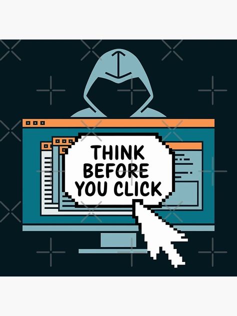 "Think Before You Click - Cybersecurity Awareness Design" Sticker for Sale by minki-graphics | Redbubble