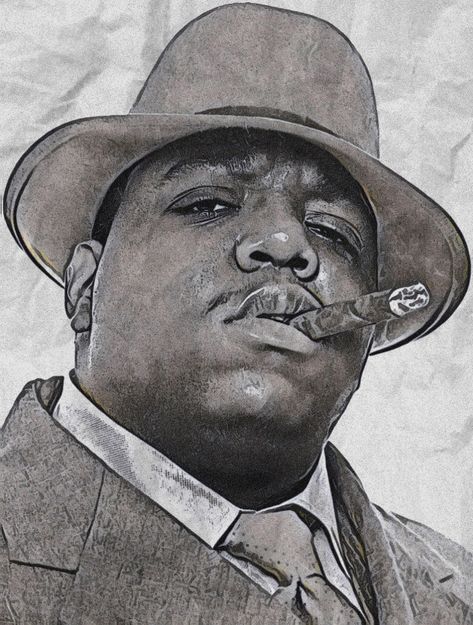 Notorious Big, Hip Hop Rap, Black Art, Rap, Hip Hop, Male Sketch, Historical Figures, Tattoos, Drawings