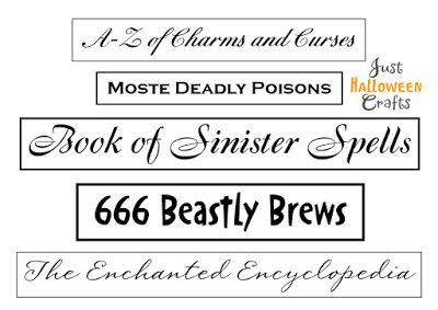 A-Z of charms and curses, moste deadly poisons and more book spine label freebies to print Printable Halloween Book Covers, Harry Potter Spell Book, Halloween Spell Book, Spine Labels, Halloween Spells, Creepy Halloween Decorations, Book Spine, Free Labels, Book Labels