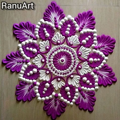 Rangoli Designs Latest For Competition, Beautiful Rangoli Designs Latest Easy, Traditional Rangoli Designs Beautiful, Purple Rangoli, Rangoli Ideas Easy Small, Mandala Rangoli Designs, Beautiful Rangoli Designs Latest, Colourful Rangoli Designs, Rangoli Design For Diwali