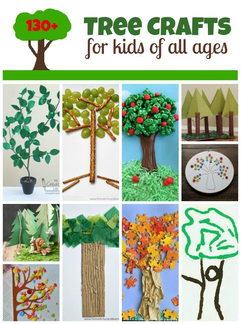 Tree Crafts for Arbor Day | Fun Family Crafts National Tree Day Activities For Kids, Tree Projects For Preschool, Arbor Day Crafts For Preschool, Tree Study Crafts Preschool, Easy Tree Craft Preschool, Arbor Day Activities For Kids, Tree Study Arts And Crafts, Door Arbor, Tree Craft Ideas