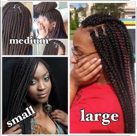 Box Braids Sizes, Hair Box Braids, Box Braids Pictures, Large Box Braids, Box Braid Hair, Colored Box Braids, Small Box Braids, Medium Box Braids, Blonde Box Braids