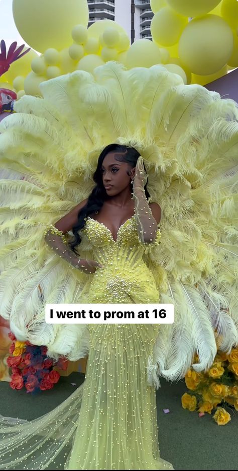 Yellow Birthday Dress, Birthday Dress Black Women, Birthday Dress Black, Yellow Prom Dresses, Prom Dresses Black Women, Dress Black Women, Prom Goals, Yellow Prom, Orange Prom Dresses