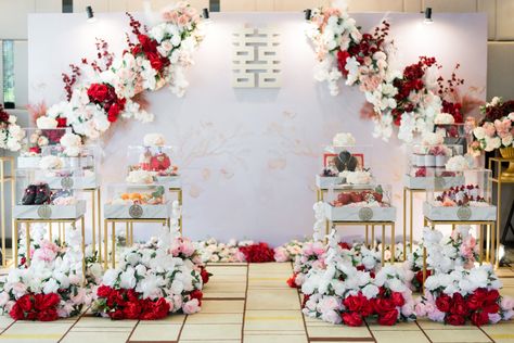 Sangjit Decoration Backdrop Simple, Sangjit Decoration Backdrop, Tinghun Backdrop, Sangjit Backdrop, Sangjit Decoration, Dekor Lamaran, Engagement Backdrop, Chinese Wedding Decor, Debut Photoshoot