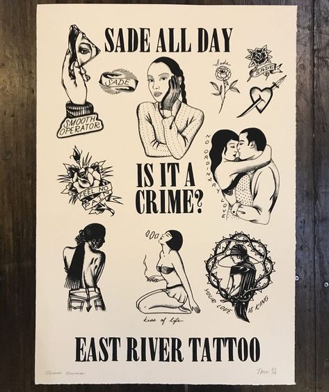 2,800 Likes, 114 Comments - East River Tattoo (@eastrivertattoo) on Instagram: “Speaking of Sade, walk in or order this split sheet Sade All Day by @losingshape and @slowerblack…” River Tattoo, Sade Adu, Bullet Proof, East River, Tattoo Sketch, Tattoo Artist, Walk In, Sketch, Tattoos