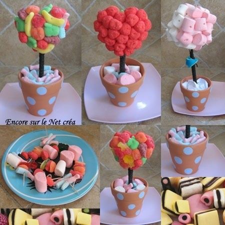 Tårta Design, Bar A Bonbon, Sweet Trees, Candy Cakes, Marshmallow Pops, Candy Crafts, Candy Cake, Chocolate Bouquet, Candy Bouquet