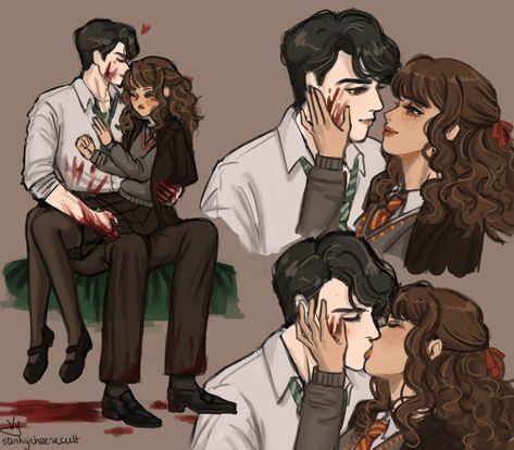 Stinky on Twitter: "Hermione and her yandere boyfriend🔪🔪 #tomione… " Yandere Boyfriend, Hermione Fan Art, Ya Literature, Draco And Hermione, Harry Potter Comics, Bellatrix Lestrange, Tom Riddle, Fantasy Beasts, Harry Potter Fan Art