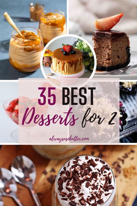 Indulge in romantic desserts for two with our curated list of 35 Sweet Treats! Perfect for date night or any special occasion, these recipes are sure to impress. Birthday Desserts For Boyfriend, Fancy Date Night Desserts, Dessert For Two Romantic, Pretty Food Desserts Recipes, Easy Date Night Desserts At Home, Date Night Deserts, Desserts For Two Recipes, Thanksgiving Dessert For Two, Date Night Baking Ideas