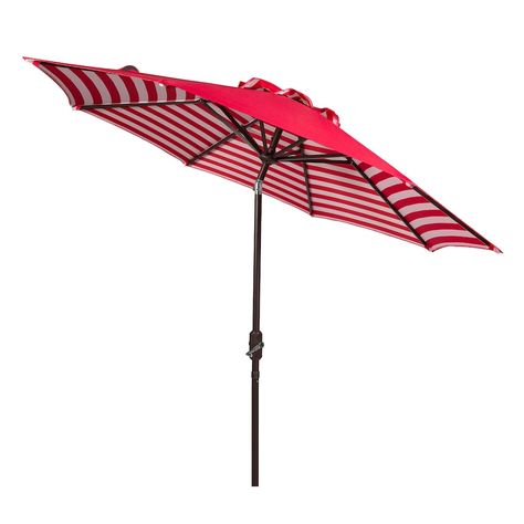 Shade your outdoor entertainment space with this Safavieh patio umbrella. Crank handleAuto-tilt design For outdoor use Opened dimensions: 98.8"H x 108"W x 108"DClosed dimensions: 65.4"H x 6.1"W x 6.1"D 1.5-in. pole diameter Weight: 11.88 lbs. Metal, aluminum, polyester Assembly requiredSpot clean Imported Model no. PAT8007  Size: One Size. Gender: unisex. Age Group: adult. Pattern: striped. Umbrella Craft, Classic French Style, Style Français, Pergola Plans, Outdoor Umbrella, Patio Umbrellas, Outdoor Oasis, World Market, Outdoor Entertaining