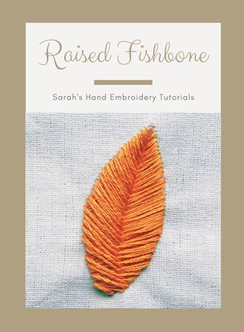 This stitch is typically used for leaf patterns. It throws out a padded effect on the motif. The st Fishbone Stitch, Embroidery Stitches Beginner, Embroidery Lessons, Textile Art Embroidery, Leaf Patterns, Hand Embroidery Tutorial, Embroidery Book, Embroidery Stitches Tutorial, Embroidery Videos