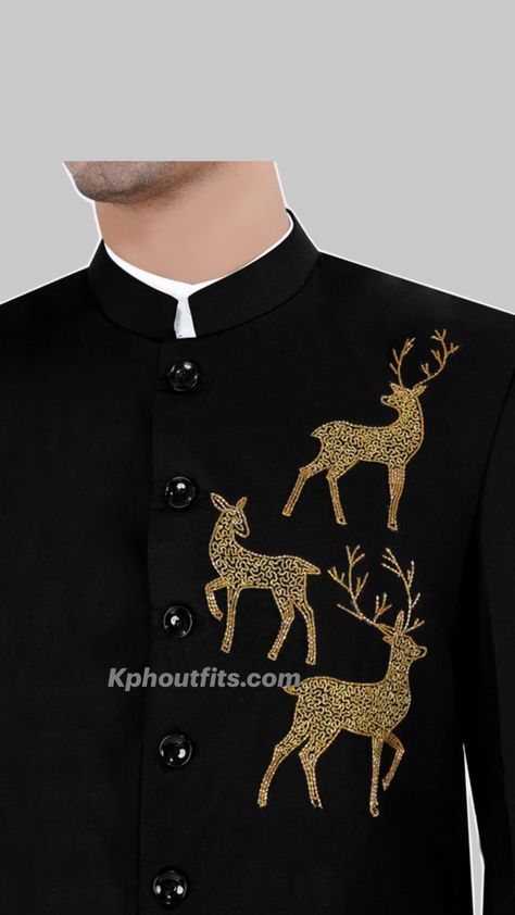 Custom Made Exclusive Elegant Stylish Jodhpuri set Hand Work, Custom Made, Animals, Design