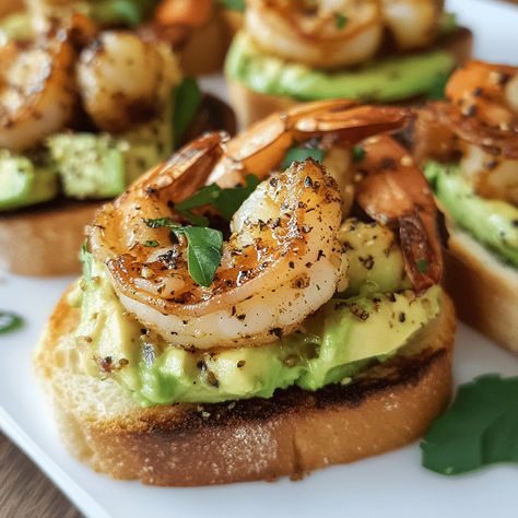 Shrimp Tostada Bites, Shrimp Avocado Toast, Shrimp Charcuterie Board, Shrimp Crostini, Prawns Appetizers, Shrimp Appetizers Easy, Shrimp Tostadas, Shrimp Appetizer Recipes, Buttery Shrimp