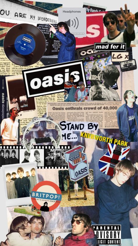 oasis Oasis Album, Oasis Band, Liam And Noel, Look Back In Anger, Noel Gallagher, Band Wallpapers, Music Aesthetic, Create Collage, Music Stuff