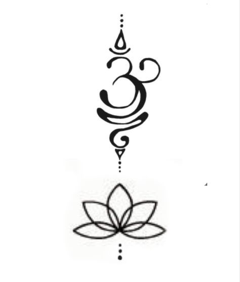 Lotus Flower Ohm Tattoo, Breathe Tattoos With Lotus, Sanskrit Symbols Breathe, Sanskrit For Breathe, Breathe Sanskrit Tattoo With Lotus Flower, Sanskrit Breathe Symbol, Sanskrit Symbol For Breathe, Om Breathe Tattoo, Lotus Flower With Om Symbol Tattoo