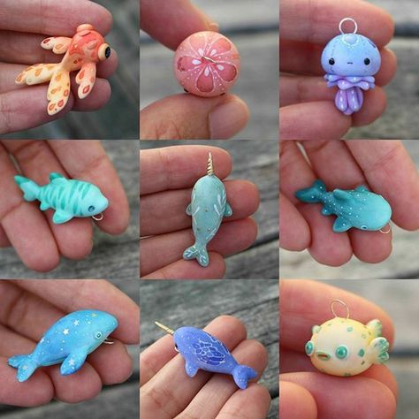 Polymer Clay Kawaii, Tanah Liat, Puffer Fish, Clay Diy Projects, Polymer Clay Animals, Cute Polymer Clay, Clay Animals, Cute Clay, Sea Creature