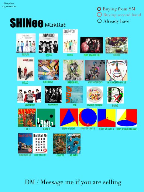 Helps keep your kpop collecting organized! Shinee Albums, Album Kpop, Album Collection, Kpop Album, Kpop Albums, Why So Serious, Dont Call Me, Photo Card, Shinee