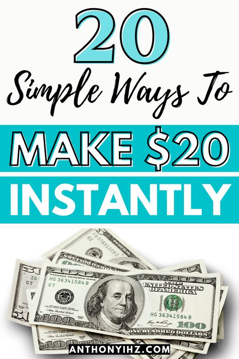 Looking for ways to make money fast and get paid instantly? Check out these 20 ways to make $20 instantly. Best side hustle ideas to get $20 cash fast, how to make 20 dollars fast online, how to make 20 dollars fast, legit ways to make 20 dollars right now, how to make 20 dollars a day. How to make 20 dollars a day online. How to make money fast online, make money fast, extra cash, make money fast. Make money online, side hustle Legit Ways To Make Extra Money Work From Home Jobs, Legit Side Jobs Extra Money, Fast Cash Ideas, How To Make 1000 Fast, Legit Ways To Make Extra Money, Legit Ways To Make Money Online, Night Jobs, Apps That Pay, Colorful Outfits