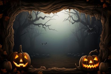 Halloween Wallpaper Backgrounds Desktop, Wallpaper Mockup, Dj Poster, Halloween Forest, Backgrounds Halloween, Free Halloween Wallpaper, Spooky Background, Halloween Frame, Frame Wallpaper