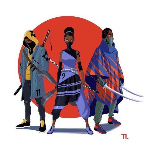 Hero Character Design, African Superhero, Hero Character, Urban Samurai, Black Cartoon Characters, Black Characters, Black Anime Characters, Black Cartoon, Artist Community