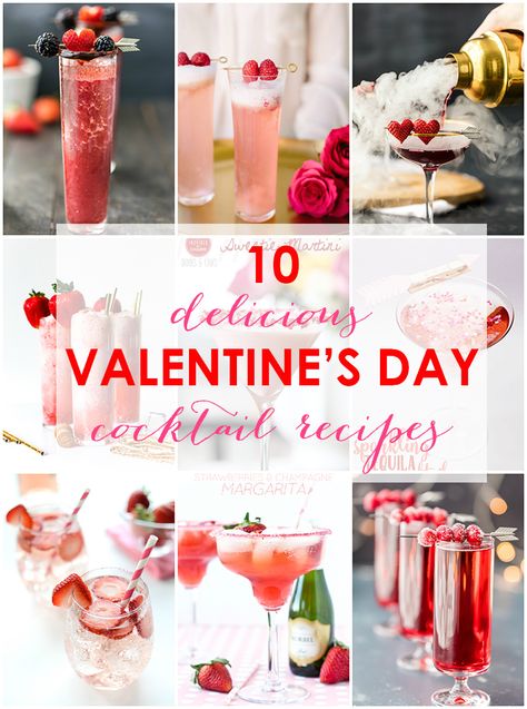 These all look so delicious! 10 Valentine's Day cocktail recipes to make for your hubby. See more on https://ablissfulnest.com/ #valentinesday #valentinesdaycocktail #cocktailrecipe Romantic Dinners For Two At Home, Valentine Cocktails, Day Cocktails, Romantic Dinner For Two, Easy Drink Recipes, Valentine's Day Recipes, Valentines Food, My Funny Valentine, Easy Cocktails