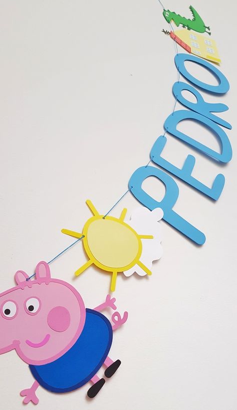 Peppa Pig Boy Birthday Party, George Pig Birthday Party, Pig Birthday Theme, George Pig Party, George Pig Birthday, Peppa Pig Birthday Party Decorations, Candy Themed Party, Cricut Birthday, Peppa Pig Birthday Party