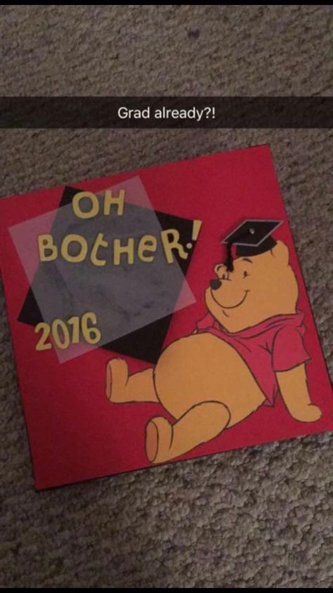 Eeyore Graduation Cap, Winnie The Pooh Graduation Cap, Funny Graduation Caps, Graduation Cap Decoration Diy, College Graduation Cap Decoration, Grad Cap Designs, Senior Overalls, Grad Caps, Cap Decoration