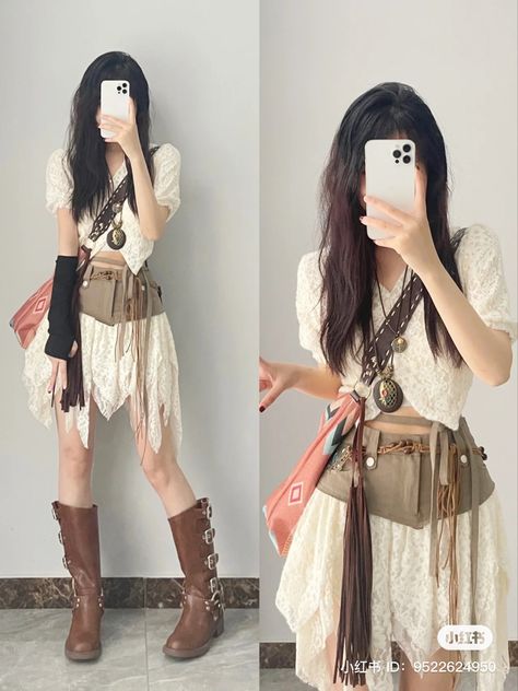 Casual Piratecore Outfits, Fairy Modern Outfit, Modern Fantasy Aesthetic Outfit, Boho Korean Fashion, Modern Day Pirate Outfit, Fantasy Summer Outfits, Boho Pirate Style, Summer Fantasy Outfit, Fantasycore Outfits