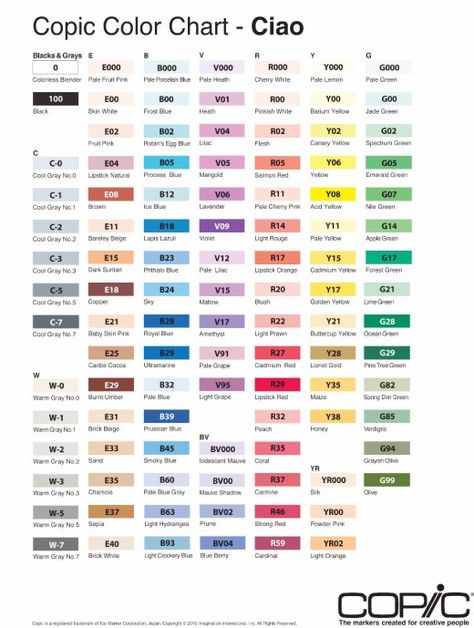 Copic Marker Color Chart, Copic Color Chart, Calligraphy Markers, Ink Markers, Copic Ciao, Online Scrapbook, Copic Art, Marker Paper, Copic Sketch