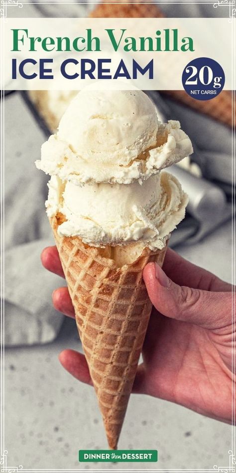 French Vanilla Ice Cream, Easy Ice Cream Recipe Homemade, Homemade Ice Cream Recipe, Sherbet Recipes, Vanilla Bean Frosting, Easy Homemade Ice Cream, Custard Ice Cream, Vanilla Ice Cream Recipe, Homemade Ice Cream Recipes