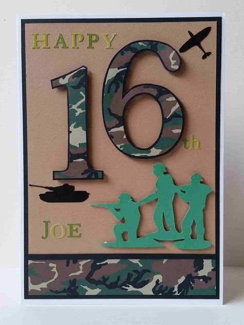 Army Cards Handmade, Army Themed Birthday, Army Christmas, Army's Birthday, Mens Cards, Cards Homemade, Birthday Money, Gatefold Cards, Birthday Cards For Boyfriend