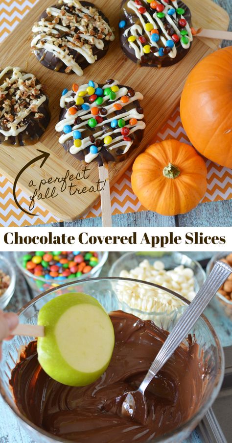 Things To Sale At A Fall Festival, Apple Slices With Chocolate And Caramel, Apple Bake Sale Ideas, Caramel Apples On A Stick, Chocolate Covered Apple Slices On A Stick, Apple Slice Dipped In Chocolate, Chocolate Candy Apples Recipe, Chocolate Dipped Apple Slices On A Stick, Apples With Chocolate