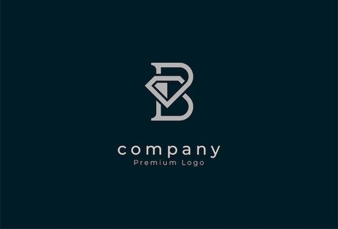 Vector initial letter b diamond logo des... | Premium Vector #Freepik #vector Diamond Logo Design, Ma Logo, Logo Design Letter, Bottle Logo, Jewelry Logo Design, Bb Logo, Hand Work Design, Bataan, B Logo